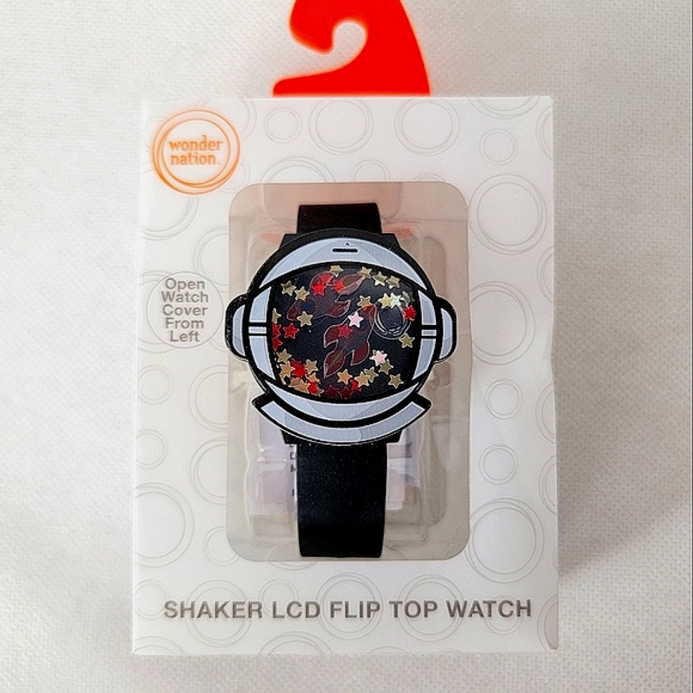 Astronaut Rocket Ship Flip Top Shaker LCD Watch